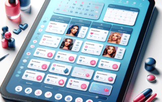 Nail Salon Management Software Interface on a Digital Device Showing Client Management Features