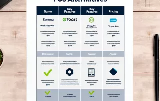 Comparison chart of the best QuickBooks POS alternatives