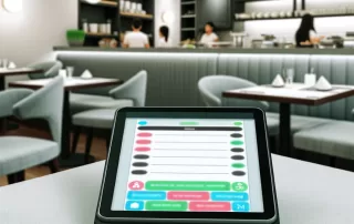 Digital tablet used for ordering in a modern restaurant showcasing restaurant technology trends