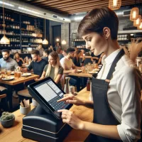 Modern restaurant using advanced POS software for efficient service