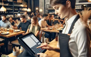 Modern restaurant using advanced POS software for efficient service