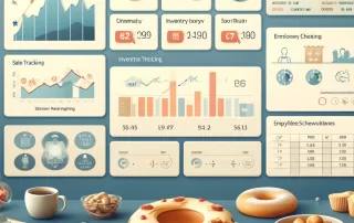Bakery software dashboard displaying inventory and sales tracking features