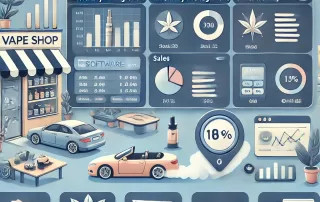 Vape shop software dashboard showing inventory and sales management features