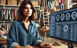 Thrift store manager using software for inventory and sales management