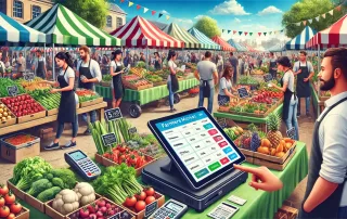 Farmers Market Software managing vendor stalls and transactions