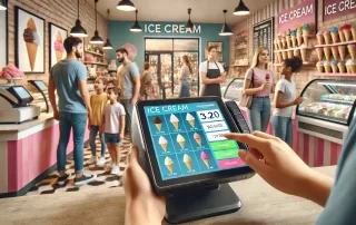 Ice cream shop POS system enhancing customer service