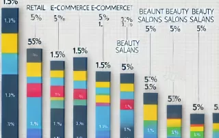Comparison of payment processing fees by industry for small businesses including retail, restaurants, and online stores.