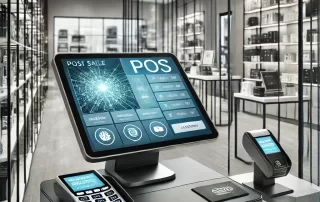 An advanced POS system with access control features installed in a retail store