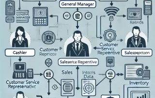 A visual guide to POS system access control showing different user roles