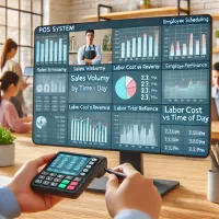 POS system reports for employee scheduling with insights on sales volume, labor cost, performance, and availability.