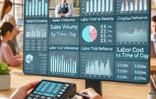 POS system reports for employee scheduling with insights on sales volume, labor cost, performance, and availability.