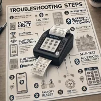 Troubleshooting guide for Bixolon POS printers, including factory reset, Bluetooth connectivity, and self-test instructions for small business POS systems.