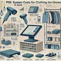 POS system costs for clothing stores in 2024, highlighting inventory management and e-commerce features.