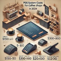 A comprehensive guide to POS system costs for coffee shops in 2024, featuring detailed pricing breakdowns for hardware and software.