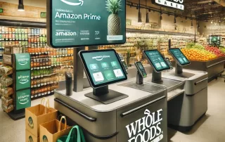 Whole Foods POS software streamlining checkout with Amazon integration.