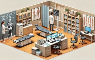 Chiropractic practice setup guide with equipment, space planning, and POS software integration