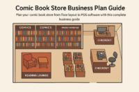 Comic book store business plan with retail layout and POS software