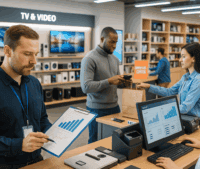 A retail electronics store implementing recovery strategies to boost sales and prevent losses.