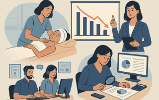 Strategies for recovering a struggling medical spa, focusing on employee management, customer retention, and financial analysis.
